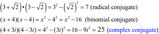 conjugates list